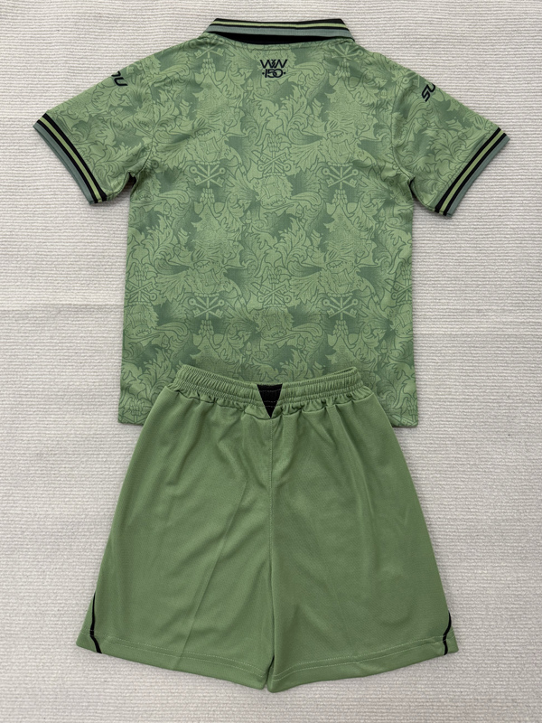 26-27 Wolves Green Goalkeeper Kids Soccer Jersey
