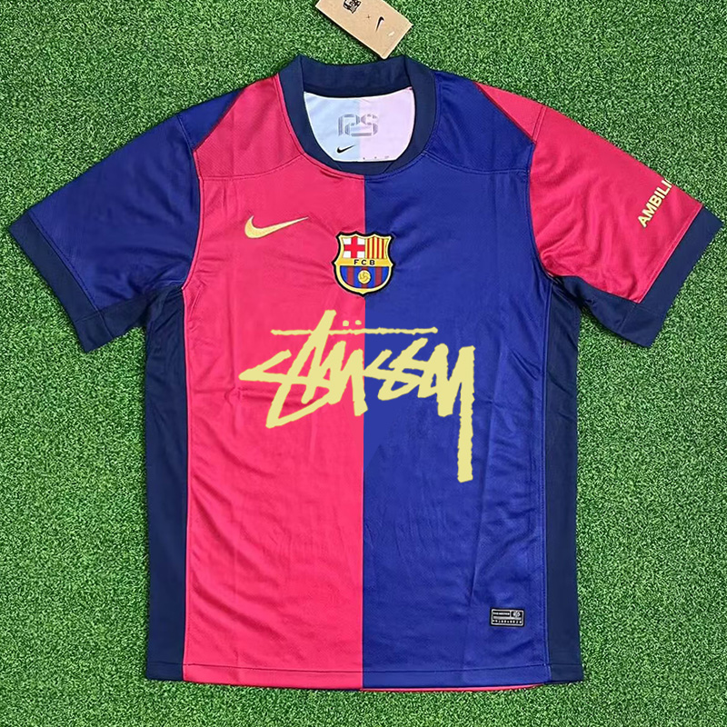 24-25 BAR Home Print Personalized AD Fans Soccer Jersey