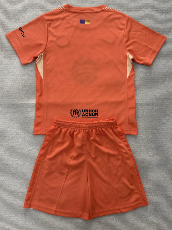 25-26 BAR Orange Goalkeeper Kids Soccer Jersey