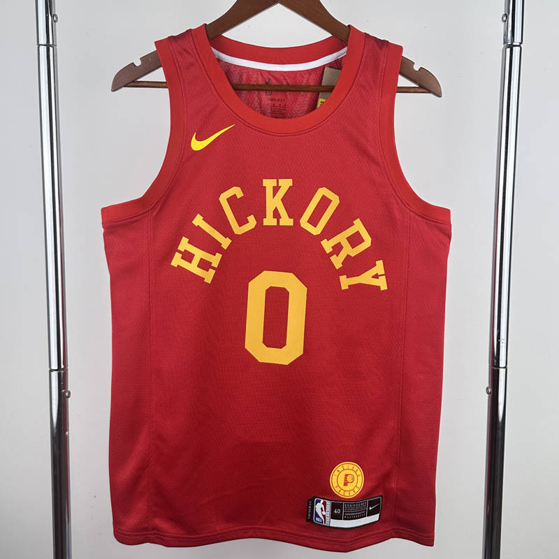 2018-19 Indiana Pacers HALIBURTON  #0 Red Retro Top Quality Hot Pressing NBA Jersey