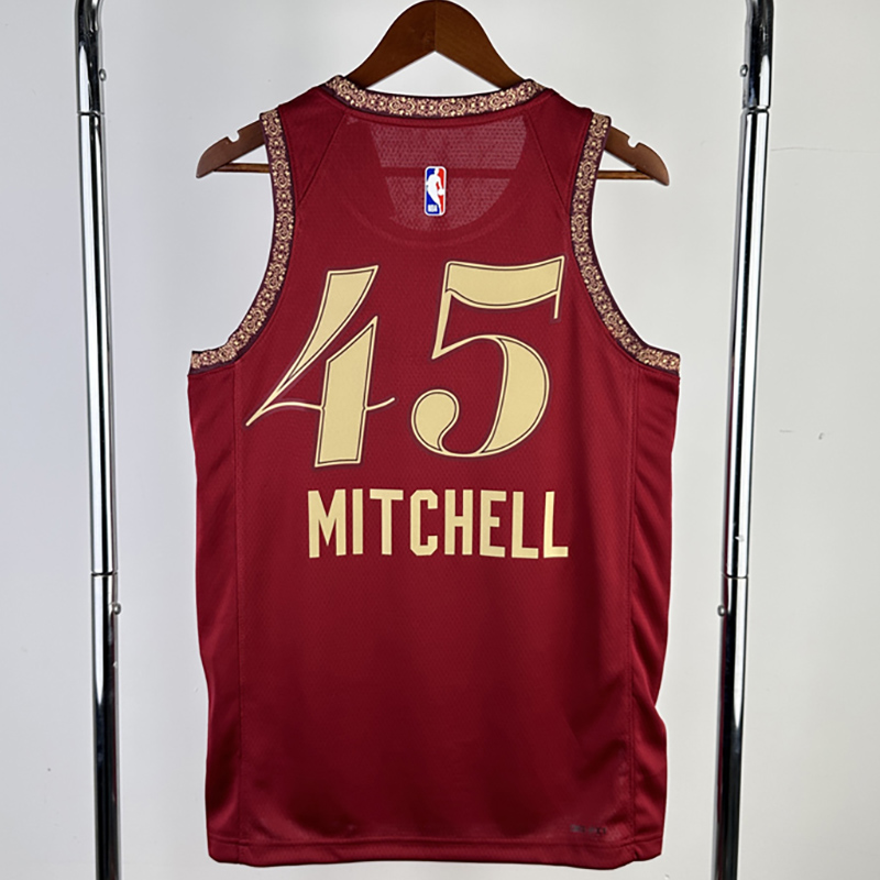 23-24 Cleveland Cavaliers MITCHLL #45 Red City ...