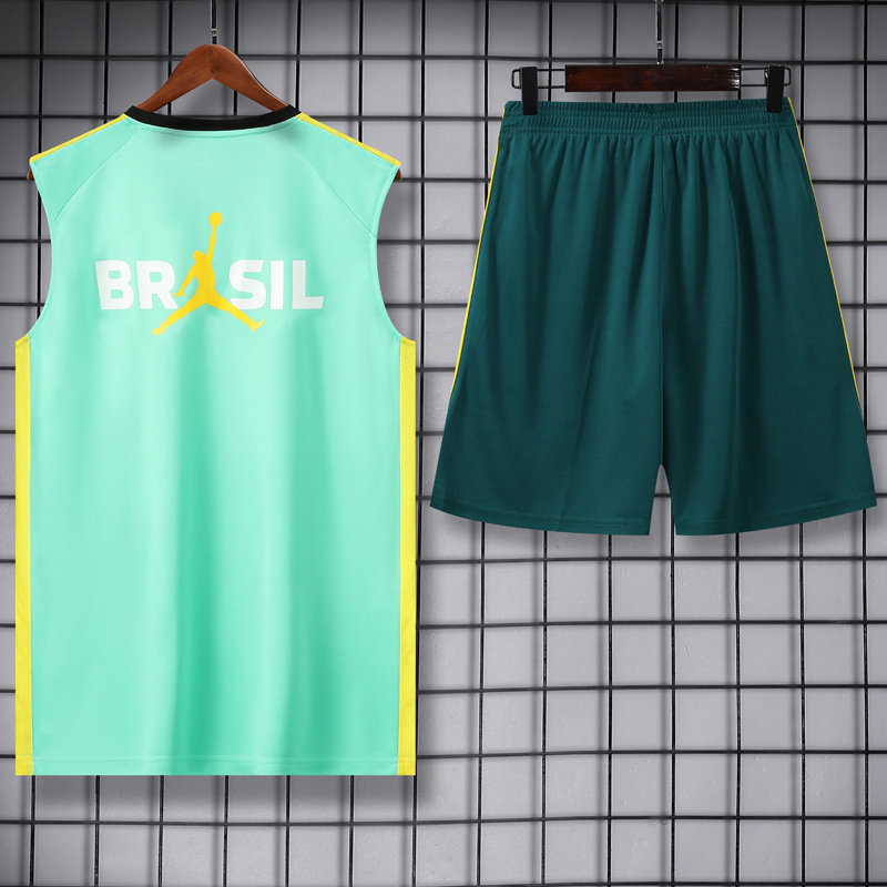 26-27 Brazil Jordan Light green Tank top and shorts suit
