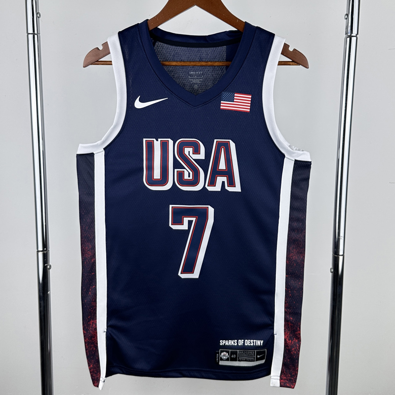 2024 Olympic Game USA DURANT # 7 Dark Blue Basketball Jersey