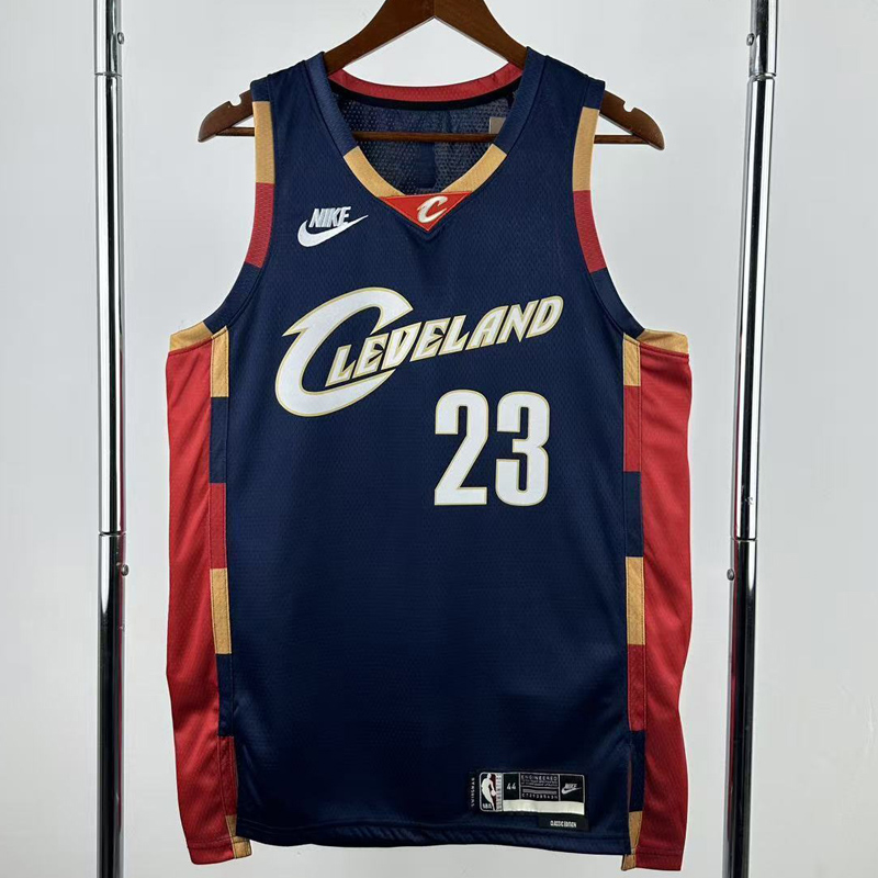 25-26 Cleveland Cavaliers JAMES #23 Royal blue Retro Top Quality Hot Pressing NBA Jersey (V领)