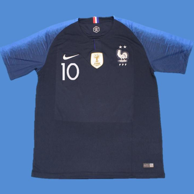 2018 France Home Long Sleeve Retro Soccer Jersey