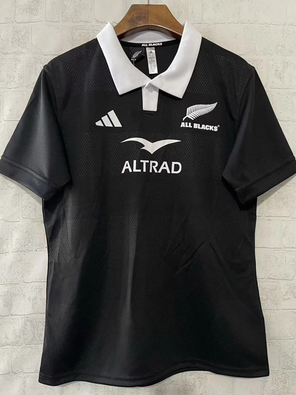 2025 New Zealand Black Away Polo Rugby Jersey (有领)