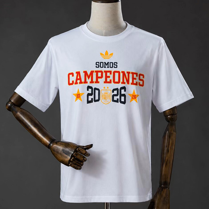 2026 Spain White Campeones High Quality T-Shirt (三叶标)