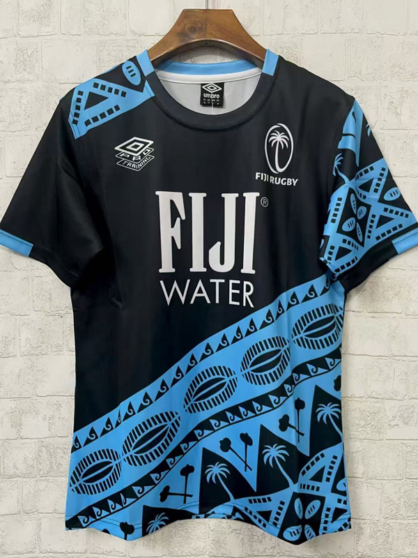 2025 FIJI Black Blue Rugby Jersey (圆领)