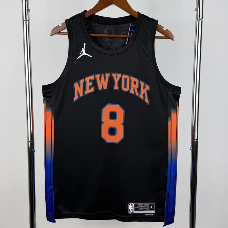 25-26 Knicks ANUNOBY #8 Black Top Quality Hot Pressing NBA Jersey (Trapeze Edition) 飞人版