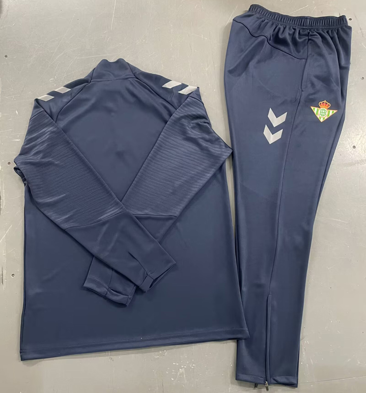 24-25 Real Betis Royal blue Half Pull Tracksuit (Pants Have Pocket)(半拉链)