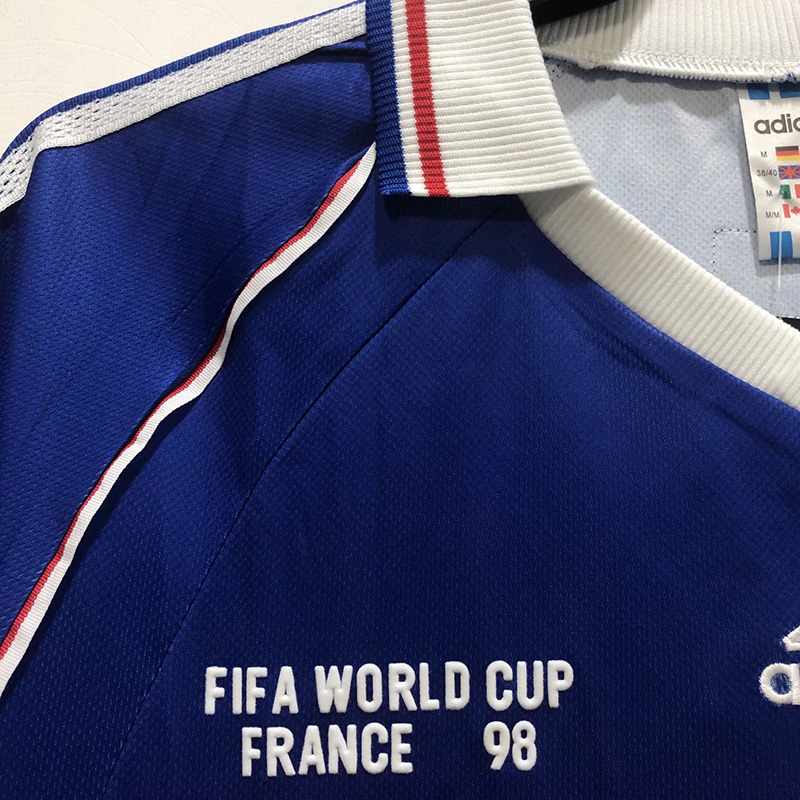 1998 France Home Retro Soccer Jersey(右胸带小字)