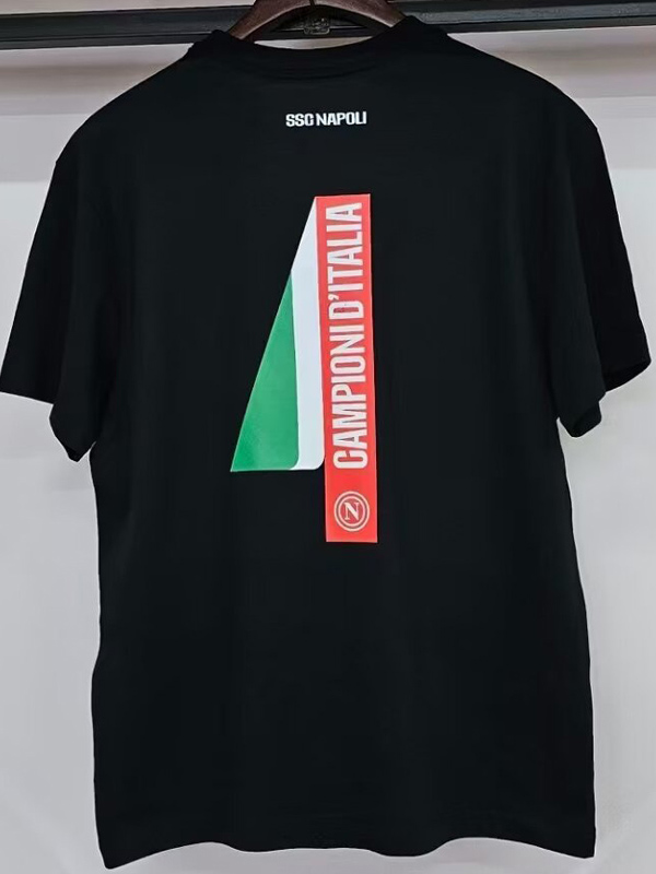 25-26 Napoli Black 4 Times Champion T-Shirt (黑色)