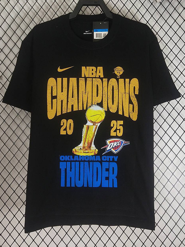 2025 NBA Black Champions High Quality Casual T-Shirt