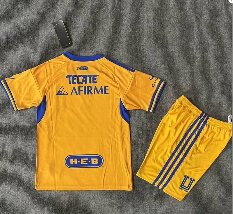 25-26 Tigres UANL Home Kids Soccer Jersey