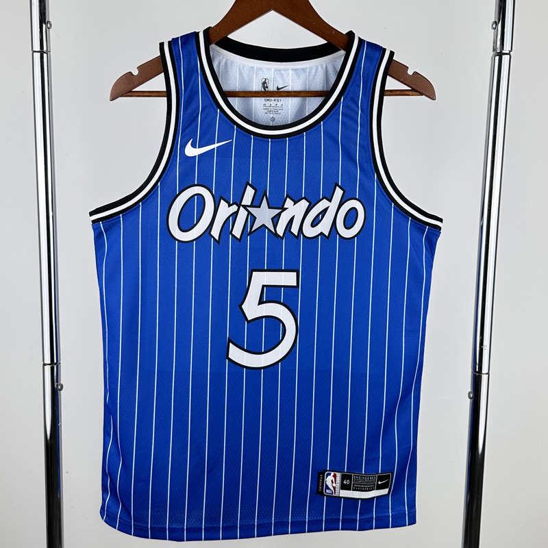 2018-2019 Magic BANCHERO #5 Blue Retro Top Quality Hot Pressing NBA Jersey (条纹)