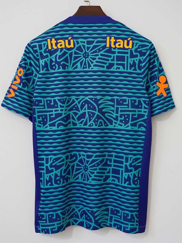 2024 Brazil Blue Retro Training shirts