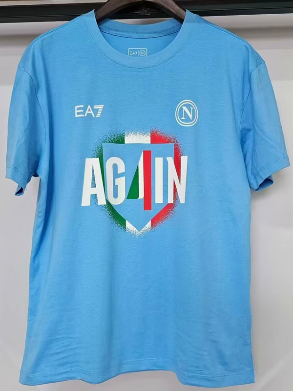 25-26 Napoli Lake blue 4 Times Champion T-Shirt (湖蓝色)
