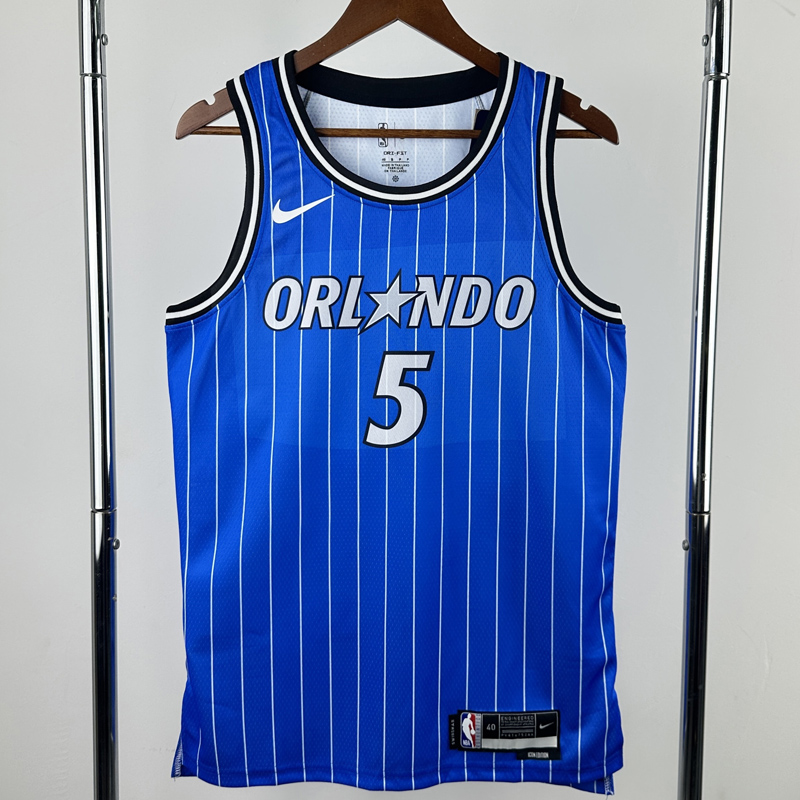 25-26 Magic BANCHERO #5 Blue Top Quality Hot Pressing NBA Jersey(条纹)