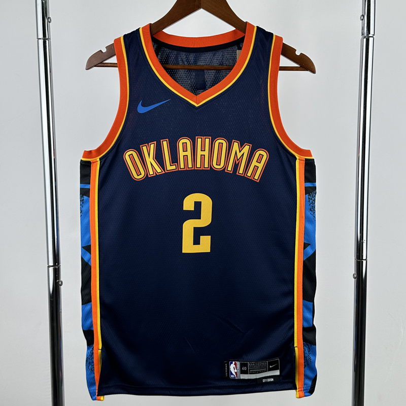 24-25 OKC Thunder GILGEOUS-ALEXANDER #2 Black City Edition Top Quality Hot Pressing NBA Jersey