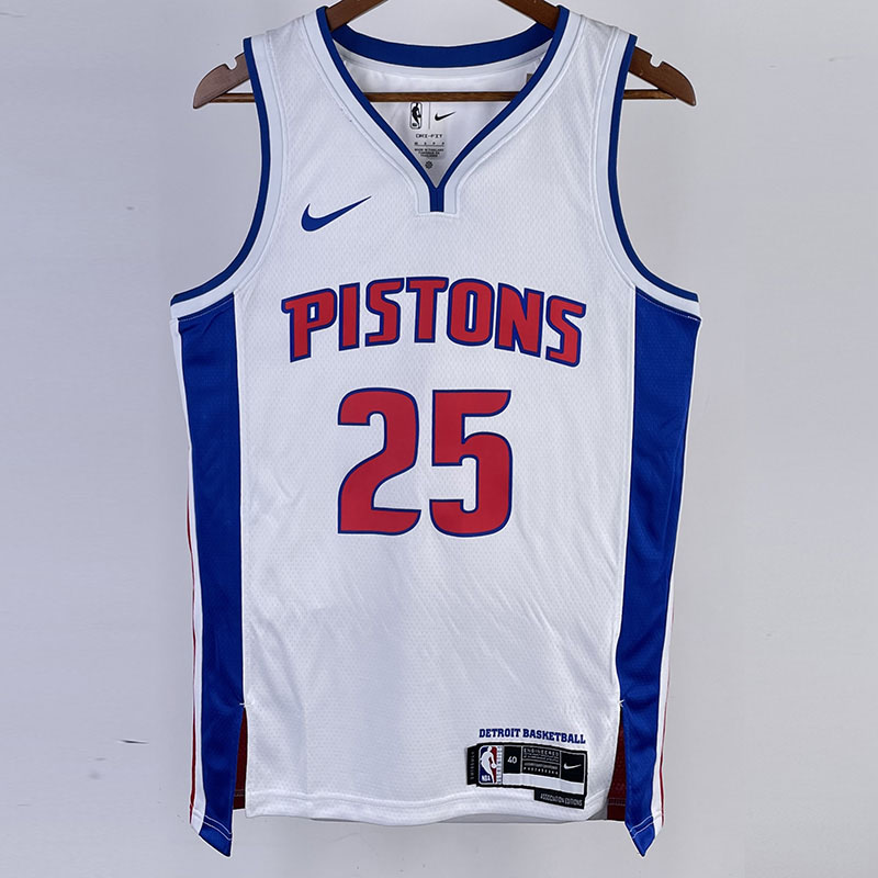 22-23 Pistons ROSE #25 White Top Quality Hot Pr...