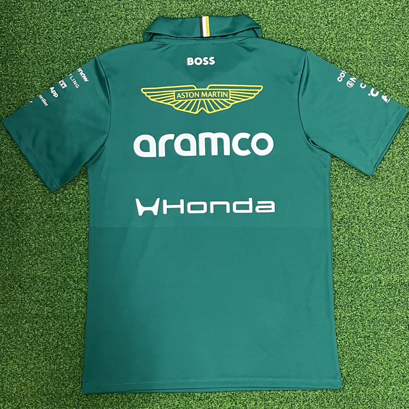 2026 Aston Martin Green Polo Racing Suit (Football Jersey Size)(有领)