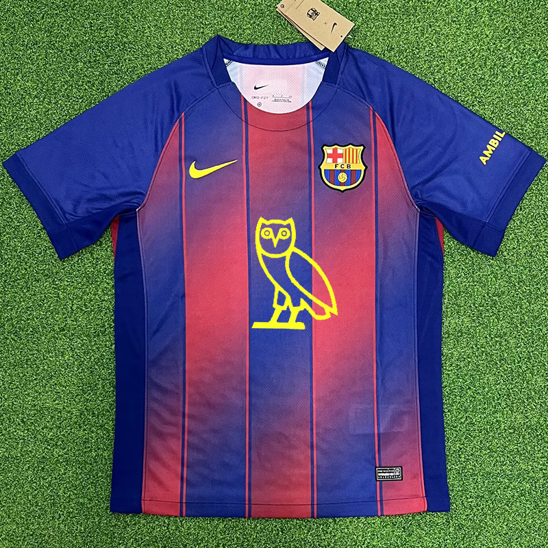 25-26 BAR Home Print Personalized AD Fans Soccer Jersey