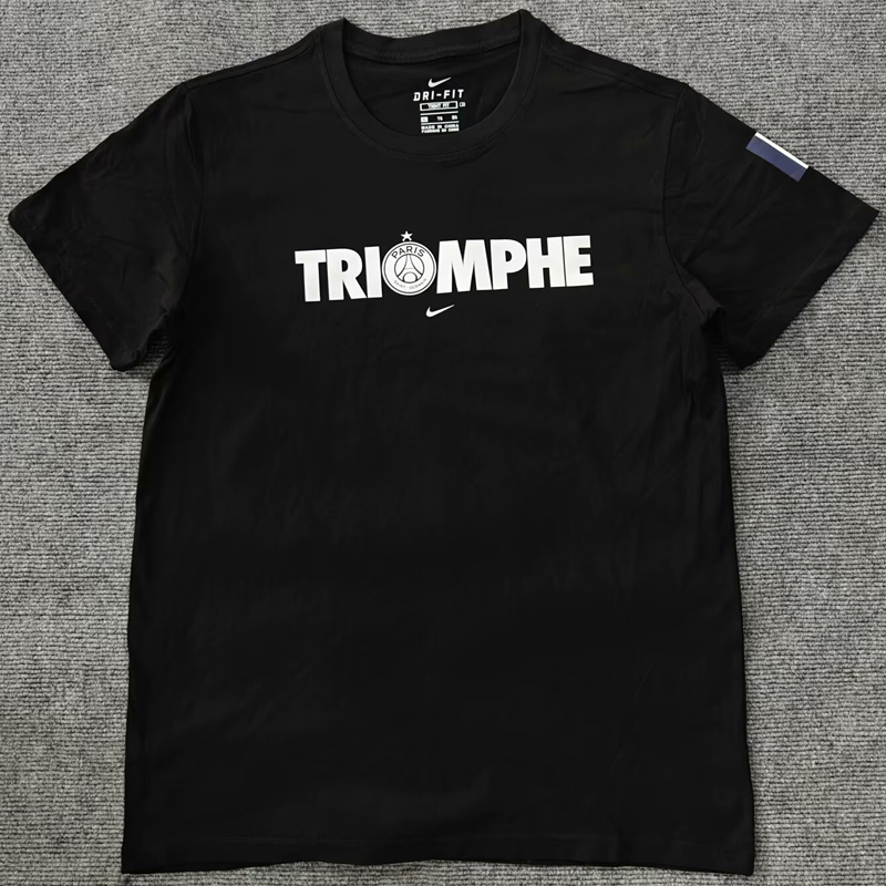 25-26 PSG Black High Quality Casual T-Shirt #圆领