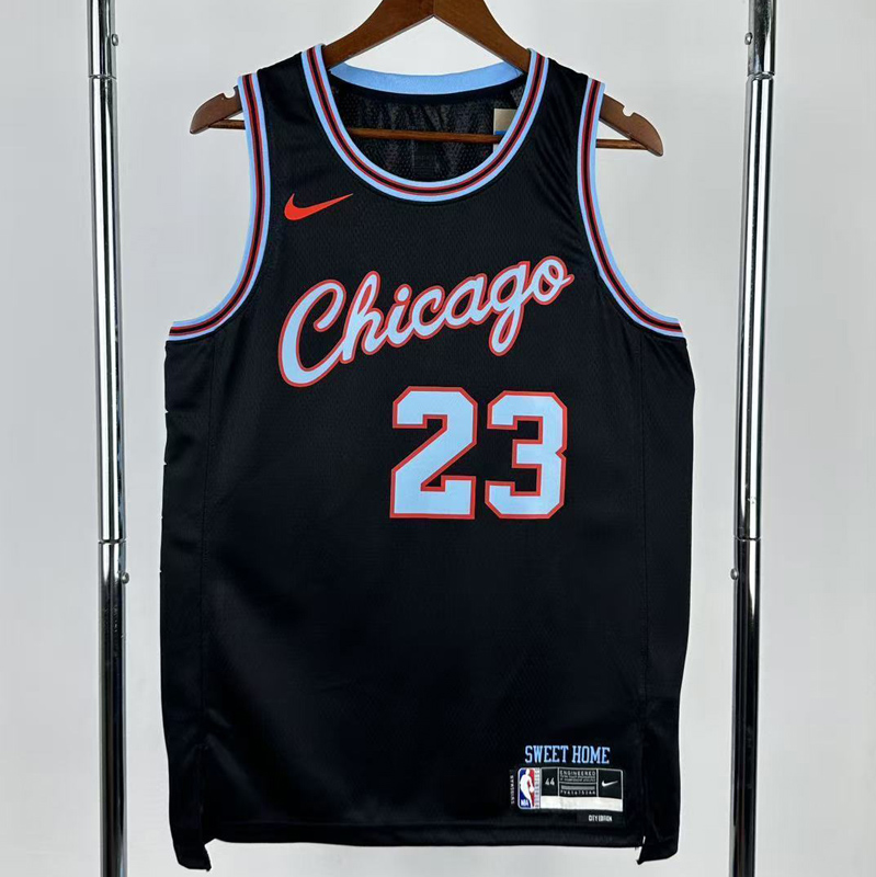 25-26 BULLS JORDAN #23 Black City Edition Top Quality Hot Pressing NBA Jersey