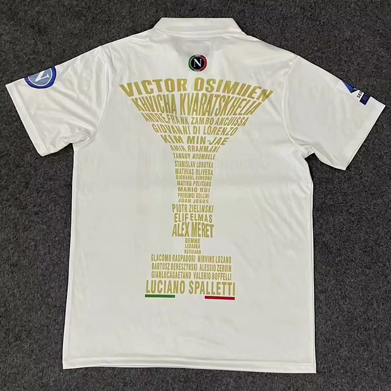 2023 Napoli White Campioni D'ITALIA Polo Short...