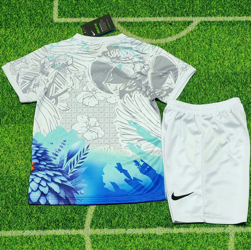 25-26 Brazil White Special Edition Kids Soccer Jersey (白鹦鹉)