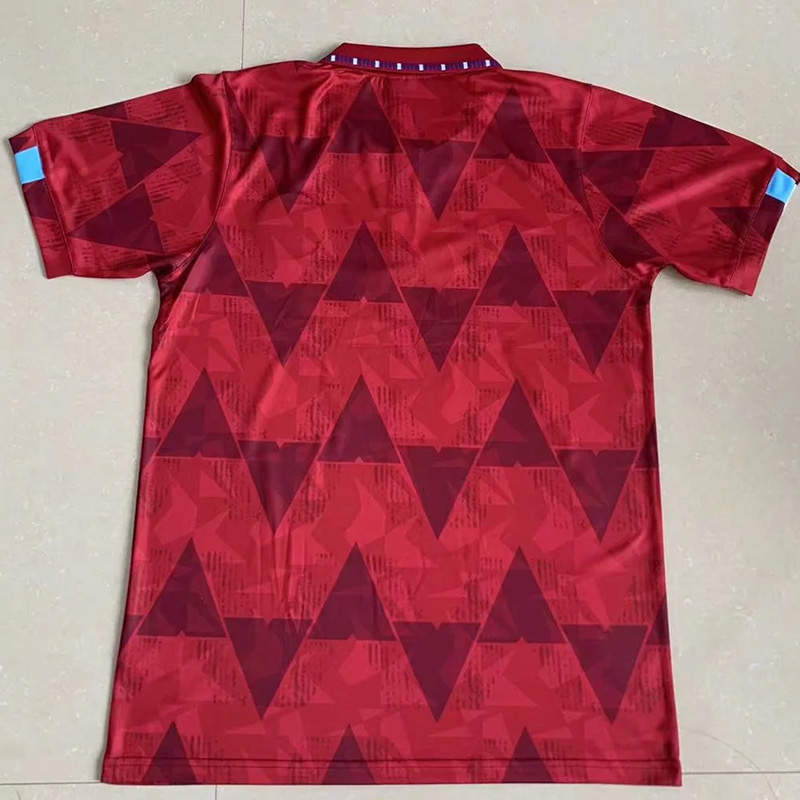 1991 Man City Away Red Retro Soccer Jersey