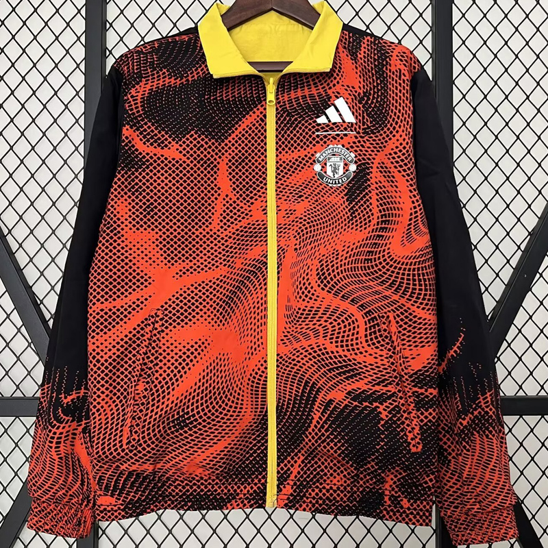 24-25 Man Utd Yellow & Red Double Sided Windbreaker (双面风衣)