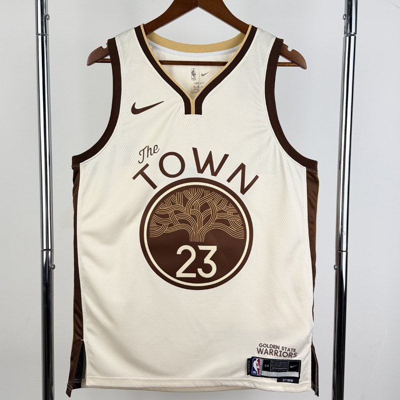 25-26 WARRIORS GREEN #23 Khaki City Edition Top Quality Hot Pressing NBA Jersey (V领)