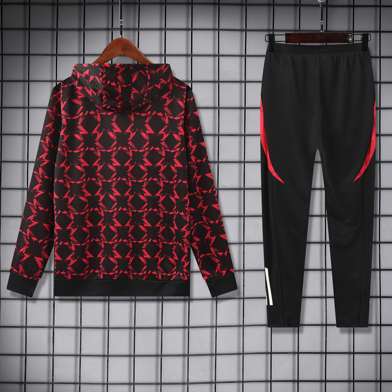 24-25 Man Utd Red Black Hoodie Tracksuit (卫衣套装)