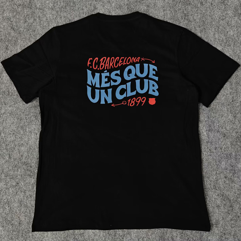 25-26 BAR Black High Quality Casual T-Shirt #圆领红标