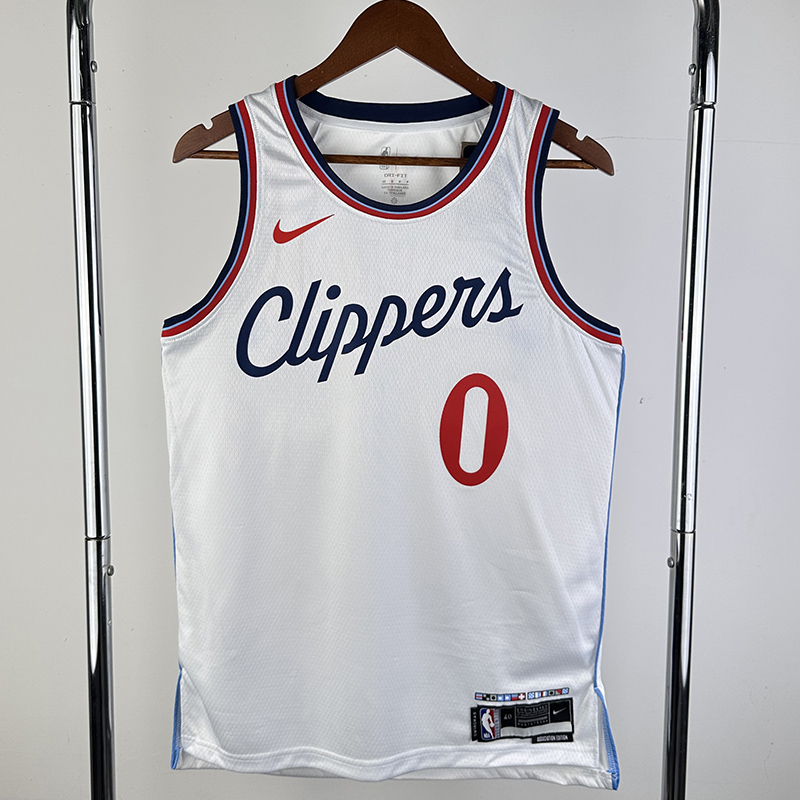 24-25 Clippers WESTBROOK #0 White City Edition Home Top Quality Hot Pressing NBA Jersey