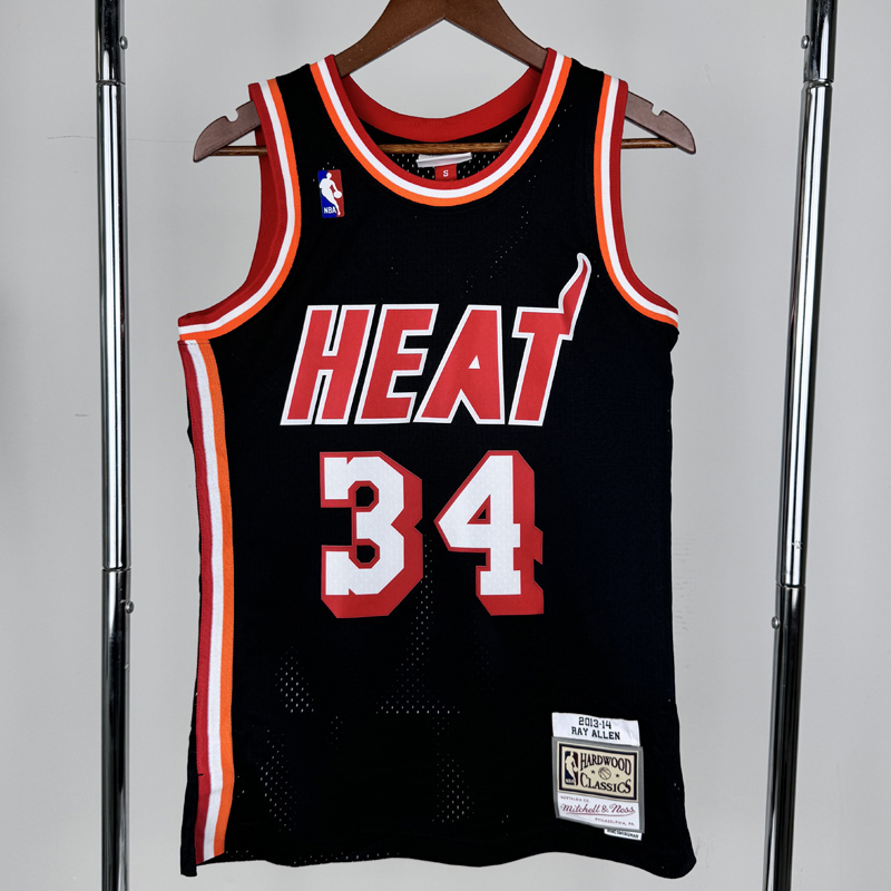 2013-2014 HEAT WADE #34 Black Retro Top Quality Hot Pressin g NBA Jersey