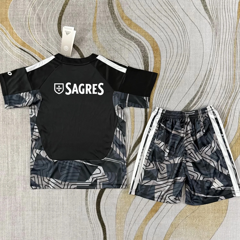 26-27 Benfica Black Goalkeeper Kids Soccer Jersey